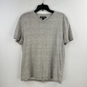 Michael Kors‎ T-shirt Mens M Gray 100% Cotton Short Sleeve Heather Tee Vneck